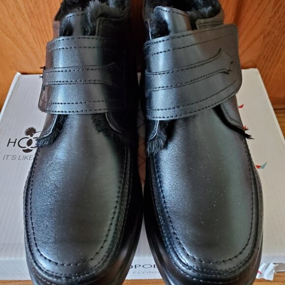 HOOPOE WOMEN BLACK BOOTIES SIZE 9.5 EXTRA WIDE TINA COMFORT ADJUSTABLE NEW - Picture 2 of 11